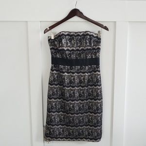 White House Black Market Strapless Lace Dress